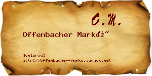 Offenbacher Markó névjegykártya